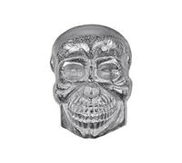 WOMO-DESIGN Tête de Mort Design Skull Totenkopf Wandskulptur, 42x30 cm, Argenté Brillant, Argent G