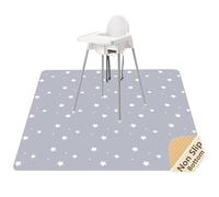 Womumon Tapis anti-éclaboussures pour chaise haute, lavable, imperméable et antidérapant, portable et réutilisable (étoile, 130x130 cm)