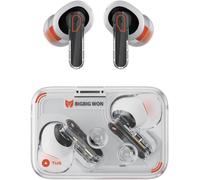 Won True Écouteurs intra-auriculaires sans fil Bluetooth 5.3,design léger et transparent,suppression active du bruit,résistant à l'eau,25 h d'écoute,gaming/musique,double mode-Blanc