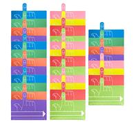 Wonafa Lot de 32 entretoises de doigt pour enfants, bandes de lecture guidées colorées, outils de dyslexie pour enfants, outil d'écriture manuscrite (32)