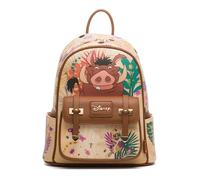 Wondapop Disney The Lion King Timon & Pumbaa Worry 'Bout Nothing Mini sac à dos en cuir vegan 11", marron, One Size, Moderne
