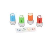 WONDAY 4 mini tampons de notation pré encrés environ 4000 impressions, Stamp en caoutchouc rond de 10 mm