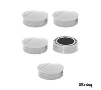 Wonday Aimant rond 25 mm Blanc - Lot de 5