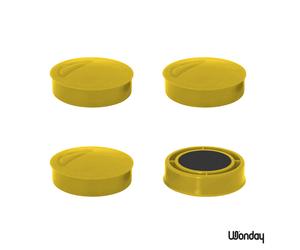 Wonday Aimant rond 30 mm Jaune - Lot de 4
