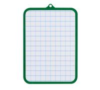 Wonday Ardoise Blanche 1 face quadrillé + 1 face unie 19 x 26 cm pour feutre effaçable à sec - Cadre vert