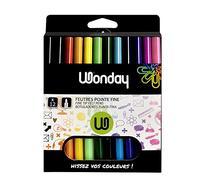 WONDAY BOITE DE 12 FEUTRES POINTE FINE COULEURS ASSORTIES