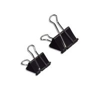 WONDAY Boite de 12 Pinces Double Clip 51 mm Ecartement 20 mm Noir