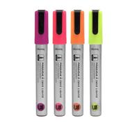 WONDAY, Boite de 4 Marqueurs Craie Liquide, coloris Jaune, Rose, Violet et Orange