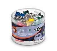 Wonday Pinces double-clip 19 mm – boîte de 40, couleurs assorties