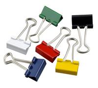 Wonday - Boite de 6 Pinces à Dessin Double Clip Métal 19 mm Couleurs Assorties