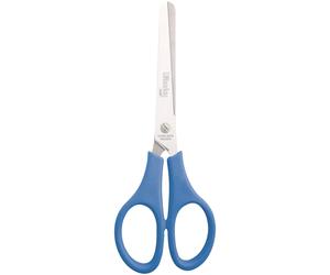 Wonday Ciseaux ambidextre bleu - Lames en acier - Bouts ronds - Longeur 15 cm