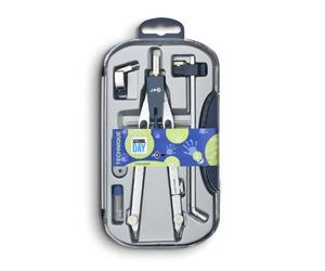 WONDAY Compas métal nickelé satiné à balustre 5 pièces