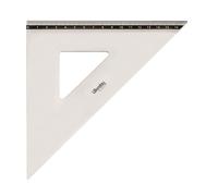 WONDAY - Equerre ALUTECH 45 degrés en Aluminium Hypoténuse 25 cm, Biseau blanc gradué en mm