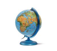 WONDAY - Globe lumineux KID pour enfants, 250 mm, bleu, texte français, éclairage LED