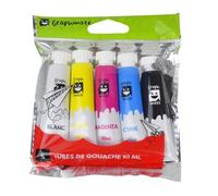 WONDAY Gouache, étui Carton de 5 Tubes de 12 ML Noir