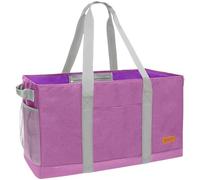 WONDAY Grand sac fourre-tout utilitaire, réutilisable et pliable avec fond imperméable (rose rouge, taille XL)