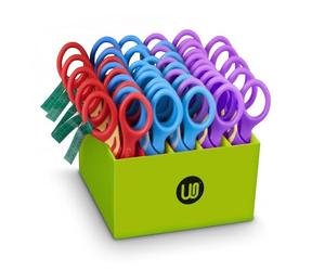 WONDAY - Lot de 25 Ciseaux 13 cm pour Enfants avec Boite de Rangement