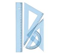 Wonday – Set de traçage géométrique incassable : règle 30 cm, équerres 45°/60°, rapporteur 12 cm