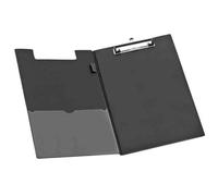 Wonday Porte-bloc A4 à rabat et à pince Revêtement PVC 23,5 x 36,5 cm Noir