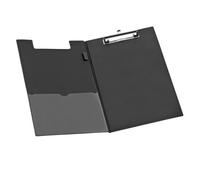Wonday Porte-bloc A4 à rabat et à pince Revêtement PVC 23,5 x 36,5 cm Noir