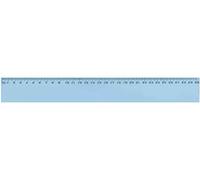 WONDAY Règle Plate Incassable Plastique Bord Antitache 30 cm Bleu Transparent