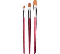 Wonday Set De 3 Pinceaux Brosses Poils Synthetiques- Plat - Taille : 6, 10, 14