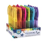 Wonday Stylo Plume Plastique Couleur + 1 Cartouche D'encre Bleue