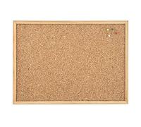 WONDAY Tableau liège cadre bois 60x90cm, Montage mural, Marron, Rectangulaire, Texturé