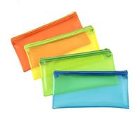 Trousse scolaire plate transparente couleurs assorties Verte G