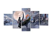 Wondbeau Impression sur Toile Cinq Tableaux Consécutifs Décoration De Maison Moderne Peinture 5 Panneaux Abstraits Modulaire Poster avec Cadre M/100cm×50cm One Piece Zoro Roronoa