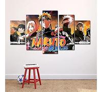 Wondbeau Impression sur Toile Cinq Tableaux Consécutifs Décoration De Maison Moderne Peinture 5 Panneaux Abstraits Modulaire Poster avec Cadre L/150cm×80cm Anime Japonais Naruto