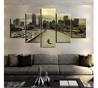 Wondbeau Impression Sur Toile Cinq Tableaux Consécutifs Décoration De Maison Moderne Peinture 5 Panneaux Abstraits Modulaire Poster Avec Cadre XL/200cm×100cm Film Walking Dead Paysage
