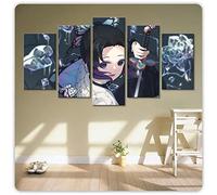 Wondbeau Impressions sur toile Toile 5 Pièces Anime Fille Kimetsu No Yaiba Shinobu 150×80cm Pas de cadre 5 panneaux Art Prints Mur Photo Peinture Modulaire Home Decor Bureau Décoration