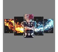 Wondbeau Impressions sur toile Toile 5 Pièces Anime My Hero Academia 150×80cm Avec cadre 5 panneaux Art Prints Mur Photo Peinture Modulaire Home Decor Bureau Décoration