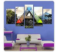 Wondbeau Impressions sur toile Toile 5 Pièces Ark Survival Evolved 150×80cm Pas de cadre 5 panneaux Art Prints Mur Photo Peinture Modulaire Home Decor Bureau Décoration