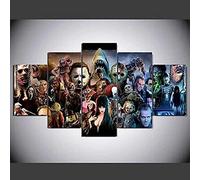 Wondbeau Impressions sur Toile Toile 5 Pièces Personnages de Films d'horreur effrayants 150×80cm Pas de Cadre 5 Panneaux Art Prints Mur Photo Peinture Modulaire Home Decor Bureau Décoration