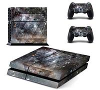 Wondder Autocollant de Peau de PS4, Autocollant Protecteur de Peau de Décalque de Vinyle pour la Console de PS4 + 2 Peaux de Contrôleur + 2 x Poignées de Pouce de Silicone (Couleur 1)