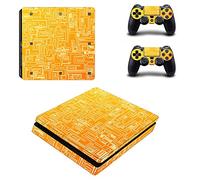 Wondder Autocollant de Peau de PS4 Slim, Autocollant Protecteur de Peau de Décalque de Vinyle pour la Console de PS4 Slim + 2 Peaux de Contrôleur + 2 x Poignées de Pouce de Silicone (Couleur 25)