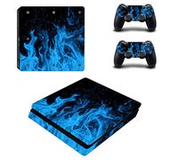 Wondder Autocollant de Peau de PS4 Slim, Autocollant Protecteur de Peau de Décalque de Vinyle pour la Console de PS4 Slim + 2 Peaux de Contrôleur + 2 x Poignées de Pouce de Silicone (Couleur 20)