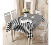 Wondder Nappe Impression de Grille de Nappe en Lin de Coton pour la décoration de Cuisine à la Maison de Nappe de Couverture de Table Multifonctionnelle (Noir, 70x70cm(27.5x27.5inch))