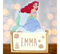 WONDEE Disney Lampe Ariel La Petite Sirène Personnalisable, Veilleuse La Petite Sirène Bébé et Enfant Personnalisée - Decoration Chambre Fille, Disney Cadeau Bapteme et Bebe Naissance Personnalisé