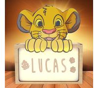 WONDEE Disney Lampe Veilleuse Simba Roi Lion Bébé et Enfant Personnalisée - Decoration Chambre Bebe et Enfant, Disney Roi Lion Cadeau Bapteme et Cadeau Bebe naissance personnalisé Garcon et Fille