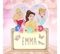 WONDEE Disney Princesses Lampe Veilleuse Bébé et Enfant Personnalisée Belle, La Belle au Bois Dormant et Cendrillon - Disney Cadeau Bapteme et Cadeau Bebe naissance personnalisé Garcon et Fille