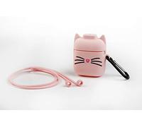 Wondee Global Services Coque en Silicone pour Airpod Apple Airpod Motif Chat Rose avec Sangle Anti-Perte et Mousqueton Compatible avec Airpods 1 et 2 WFNAIR025