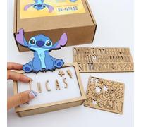 WONDEE Lampe Stitch Personnalisable à la Maison en Famille [Comprend Kit de Lettres et Dessins], Disney Veilleuse Stitch Bébé et Enfant Personnalisée - Cadeau Stich Enfant Fille
