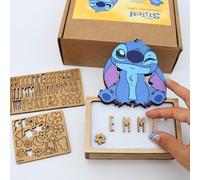 WONDEE Lampe Stitch Personnalisable [Comprend Kit de Lettres et Dessins], Disney Veilleuse Stich Bébé et Enfant Personnalisée - Cadeau Lilo Stitch Fille, Cadeau Bapteme et Bebe Naissance Personnalisé