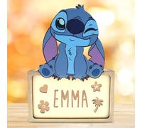 WONDEE Lampe Stitch Personnalisable, Disney Veilleuse Stitch Bébé et Enfant Personnalisée - Decoration Chambre Enfant, Cadeau Bapteme et Bebe Naissance Personnalisé, Cadeau Lilo Stich Fille et Garcon