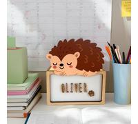 WONDEE Lampe Veilleuse Bébé Personnalisée et Veilleuse Enfant Personnalisée Hérisson - Cadeau Bebe naissance personnalisé et Cadeau Bapteme Fille et Garcon - Lampe de Chevet Decoration Chambre Bebe