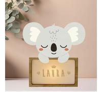 WONDEE Lampe Veilleuse Bébé Personnalisée et Veilleuse Enfant Personnalisée Koala - Accesoire Cadeau Bebe naissance personnalisé Garcon et Fille - Lampe de Chevet Bebe (comprend câble USBC)