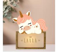 WONDEE Lampe Veilleuse Bébé Personnalisée et Veilleuse Enfant Personnalisée Licorne - Accesoire Cadeau Bebe naissance personnalisé Garcon et Fille - Lampe de Chevet Bebe (comprend câble USBC)